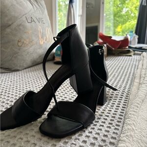 Elegant Black Ankle Strap Heels